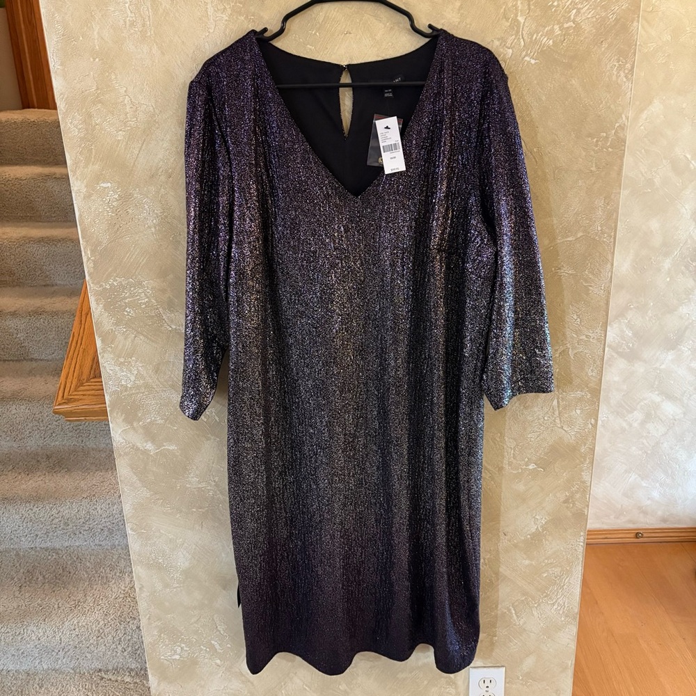 Lane Bryant Elegant Black Metallic Dress